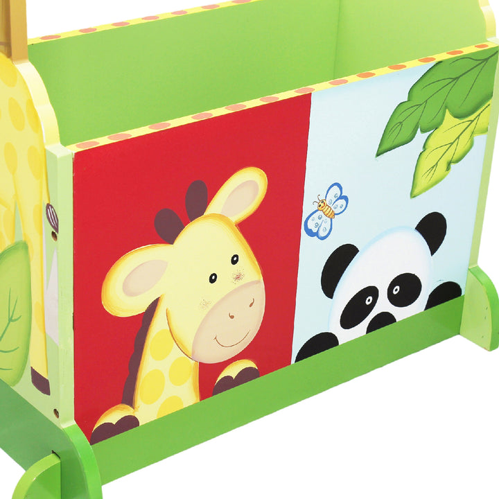 A FANTASY FIELDS - SUNNY SAFARI DRESS UP VALET RACK, MULTICOLOR with giraffes and panda bears.