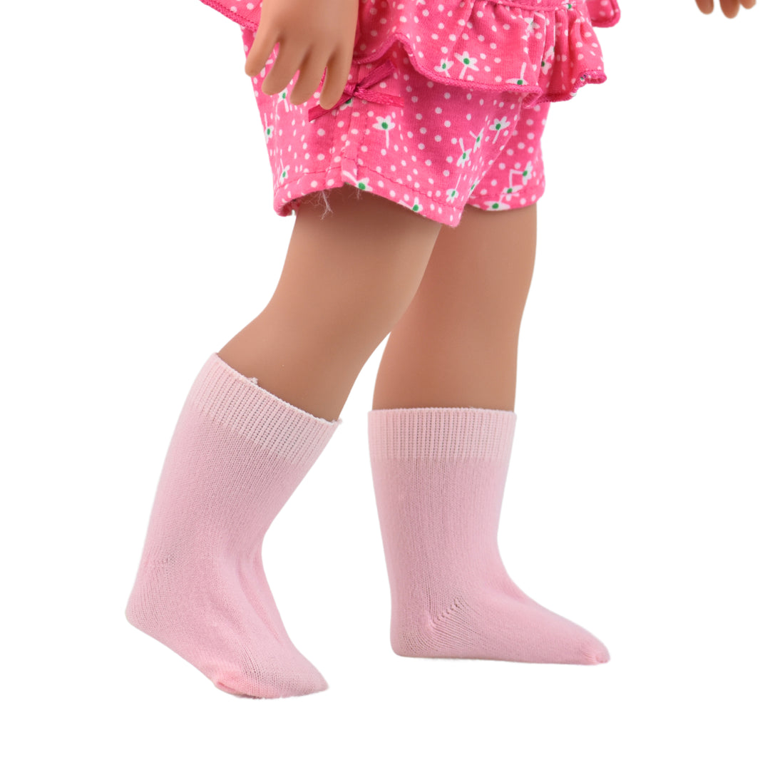 A pair of knee-length pink socks