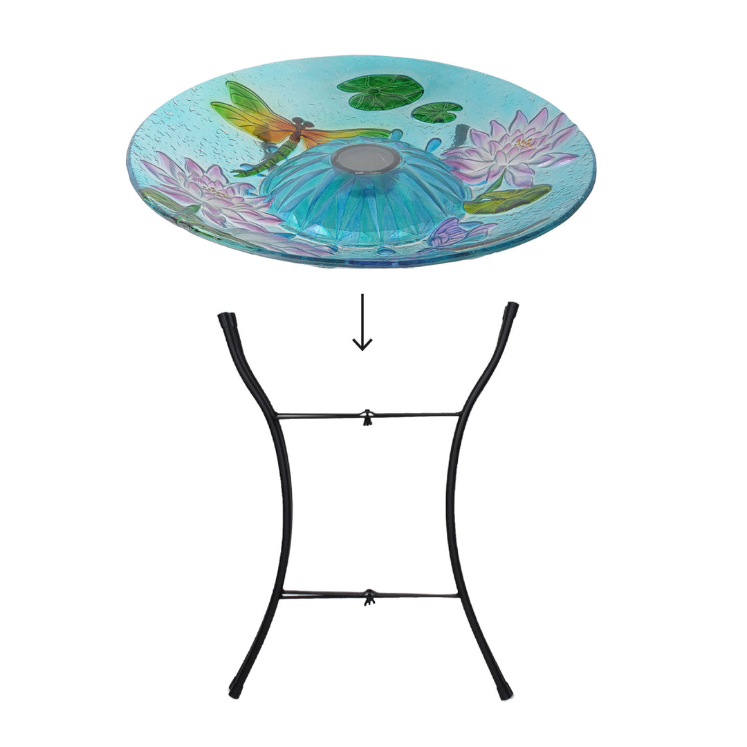 informative graphic to show where to place the bowl on the stand