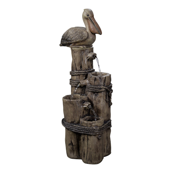 full product image of the pelican post fountain, slight side