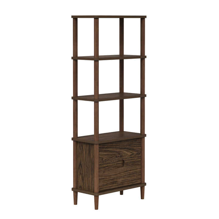 Teamson Home Ellery Freestanding 5-Tier Storage Cabinet, Walnut