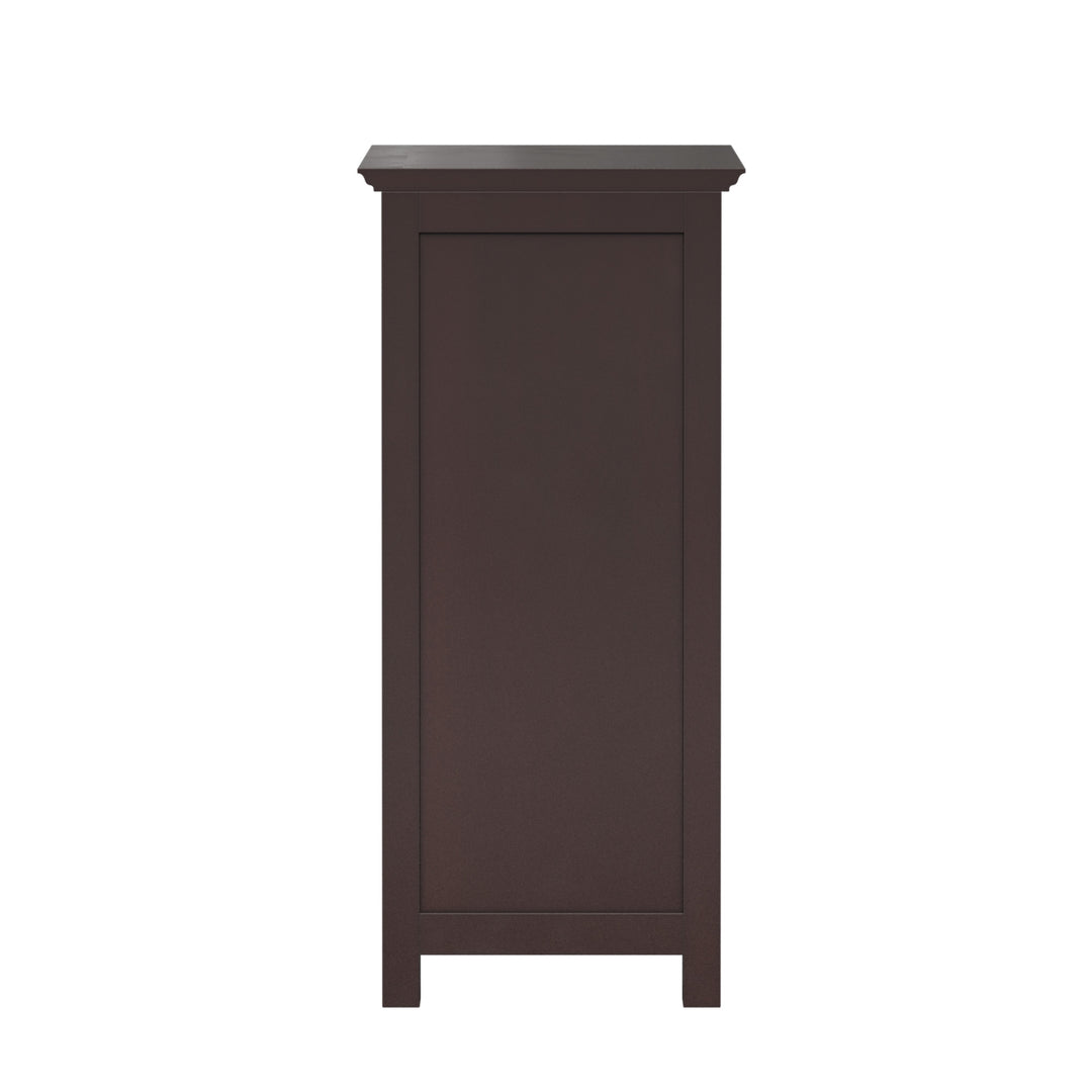 profile view of brown cabinet