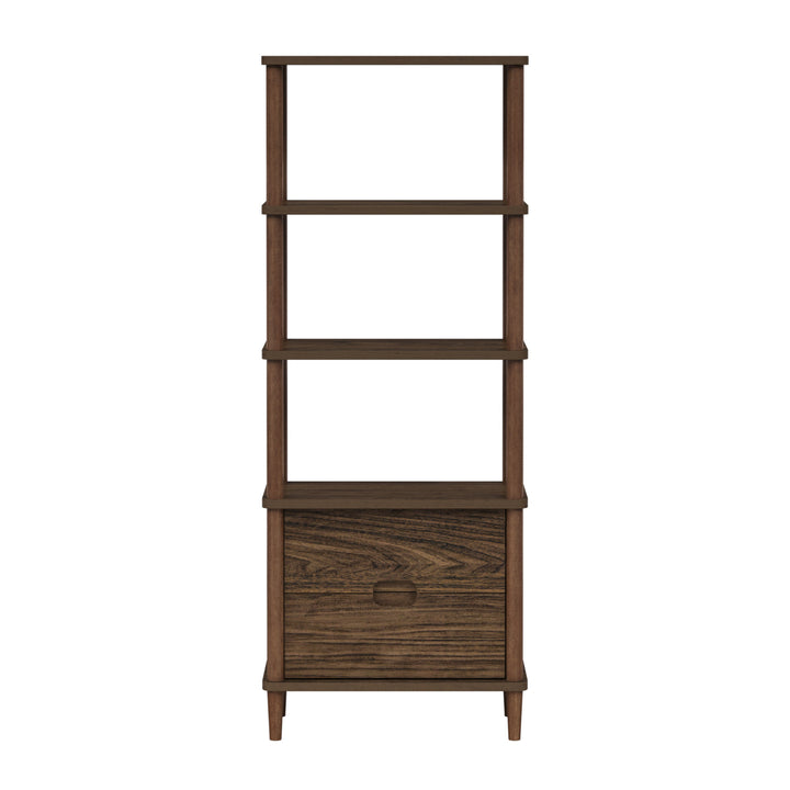 Teamson Home Ellery Freestanding 5-Tier Storage Cabinet, Walnut