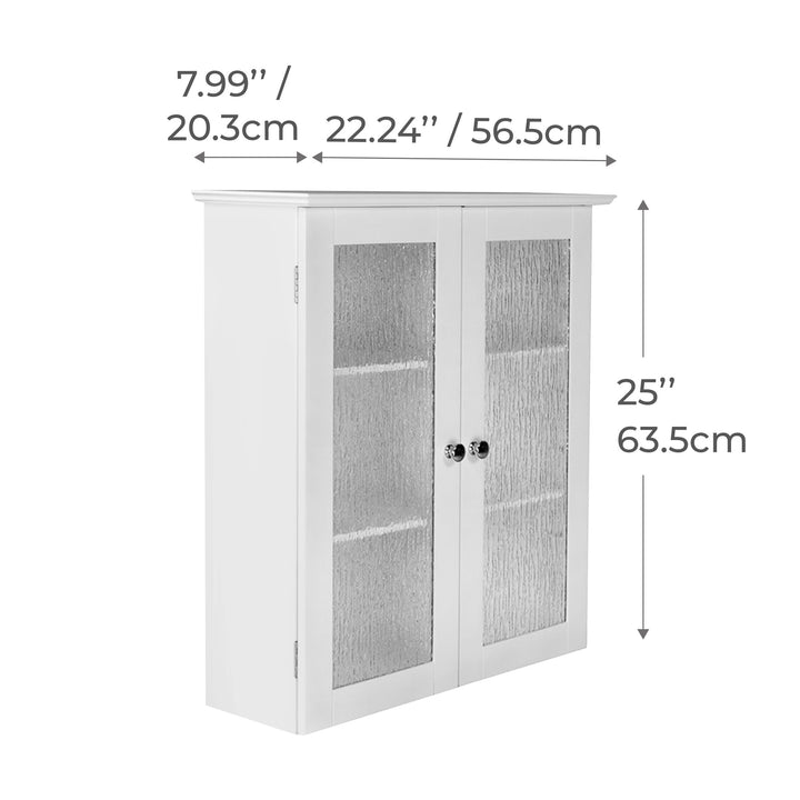 Teamson Home Connor Removable Two-Door Wall Cabinet, White