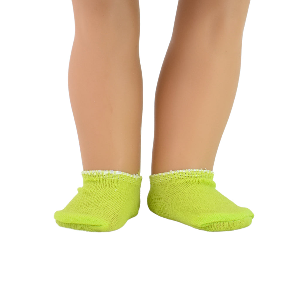 A pair of green footie socks