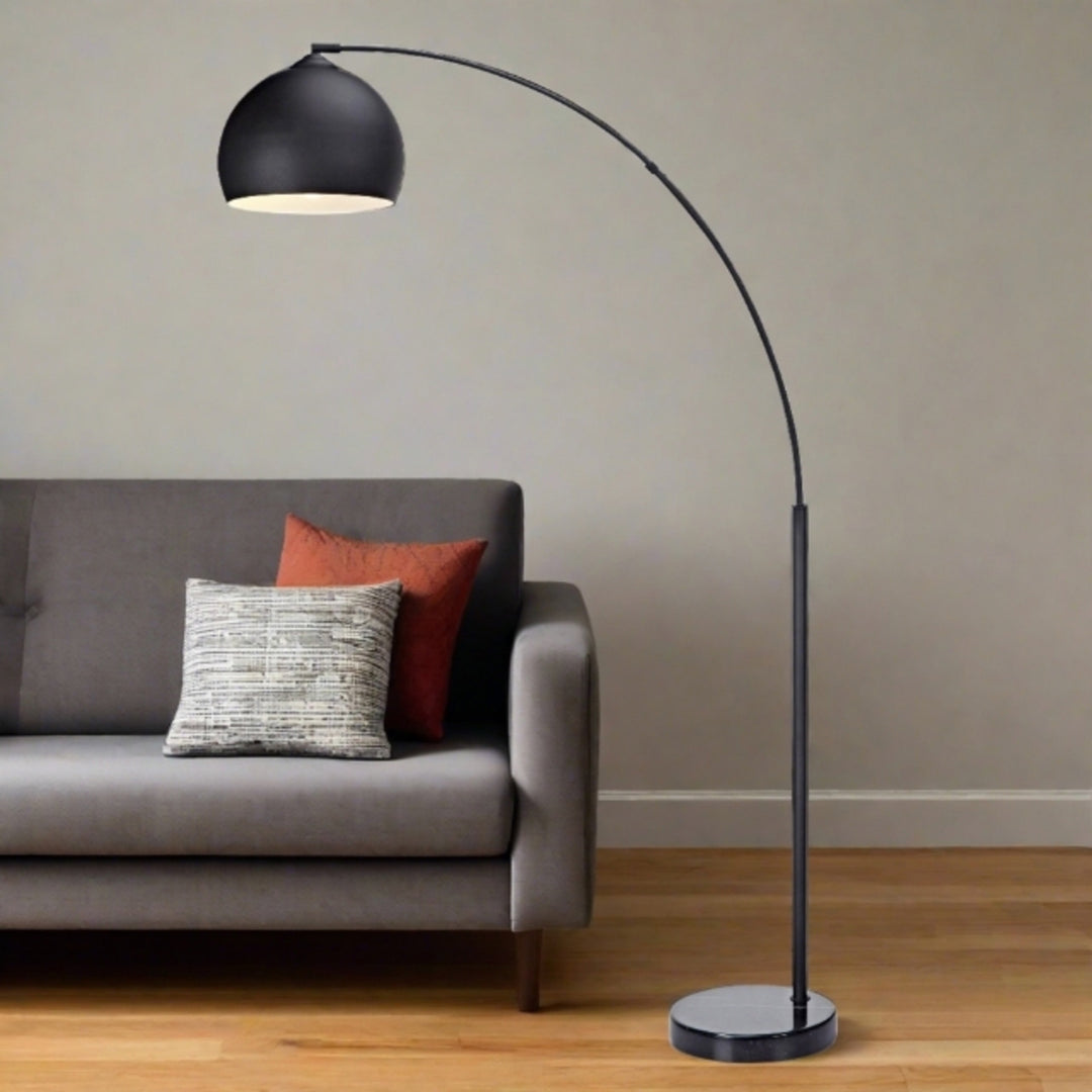 the lamp stretches over a couch for overhead lighting