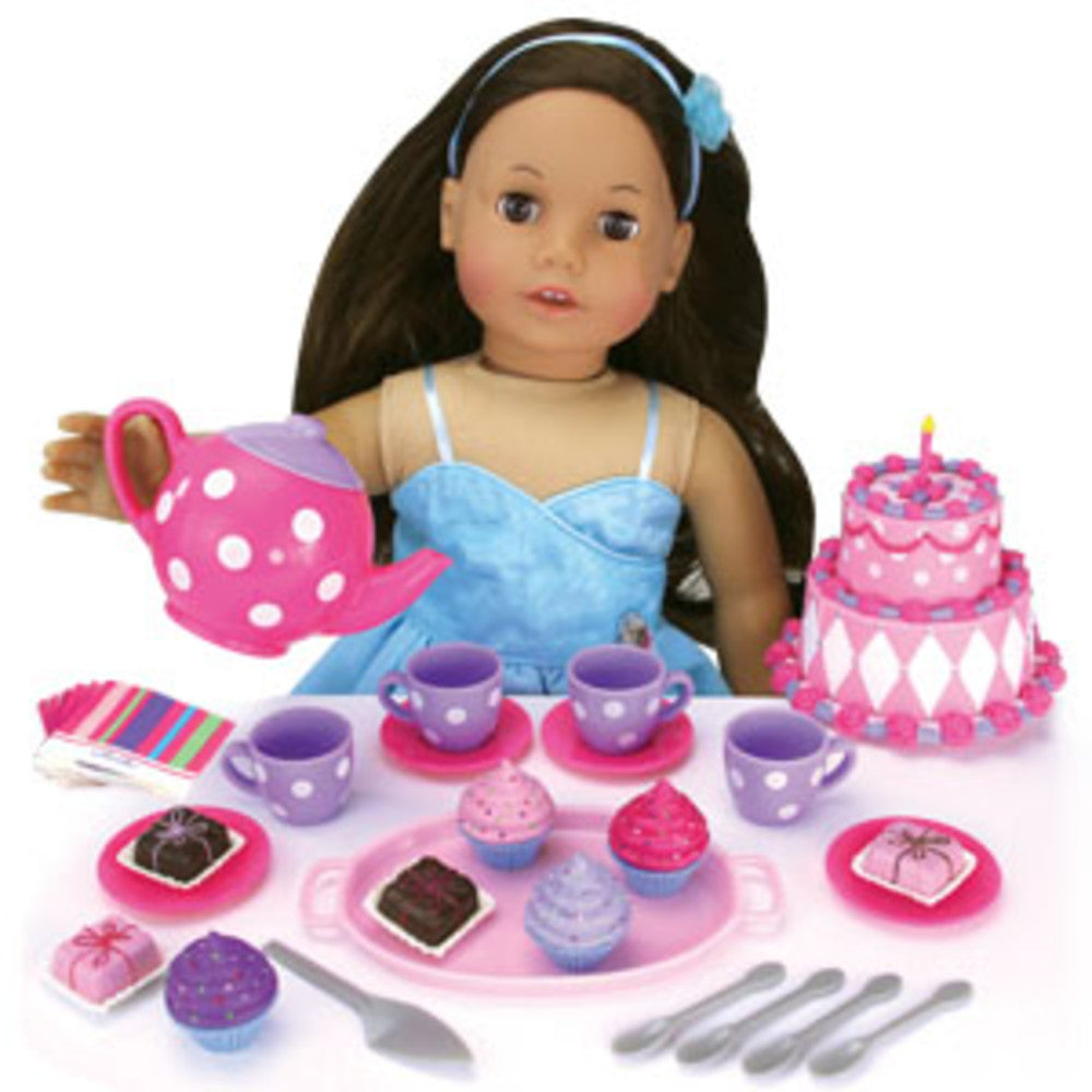 Sophia's - 18" Doll - Dessert & Display and Tea Party Combo Gift Set - Pink