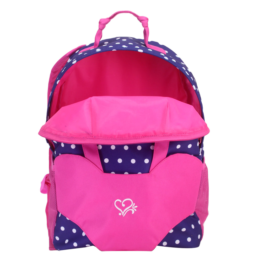 Sophia's - 18" Doll - Polka Dot Doll Carrier Backpack - Navy