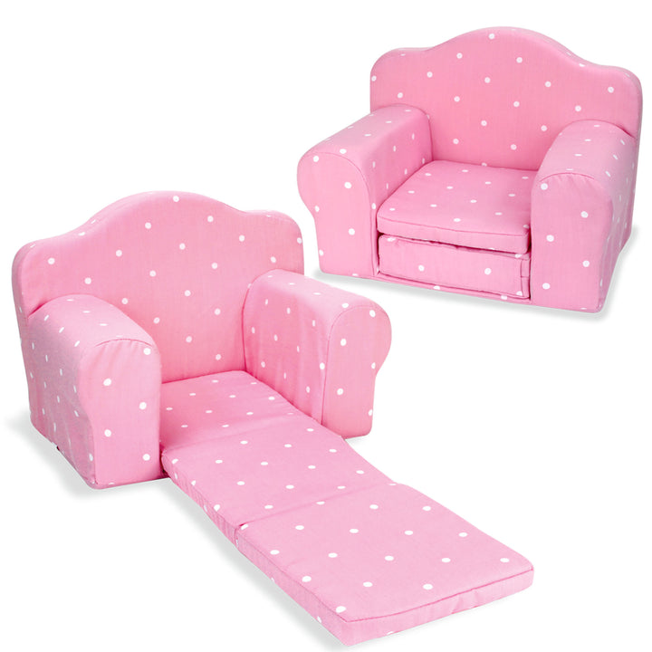 Sophia's - 18" Doll - Polka Dot Pull Out Chair Single Bed - Light Pink