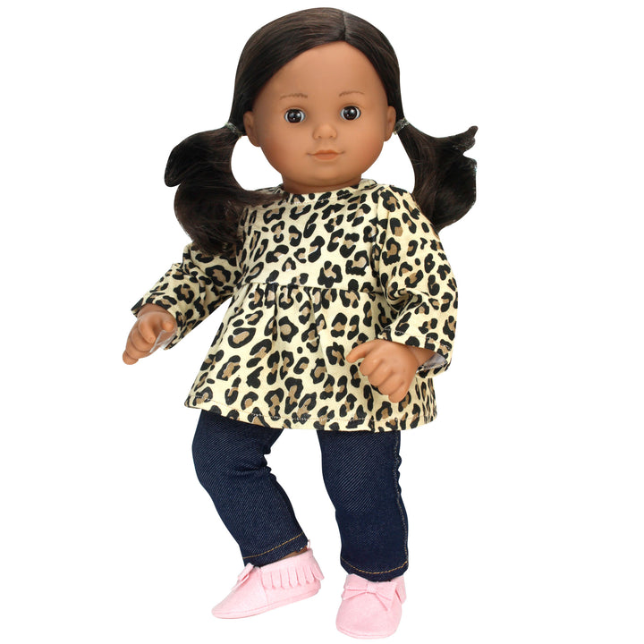 Sophia's - 15" Doll - Cheetah Print Tunic & Denim Jeggings - Brown