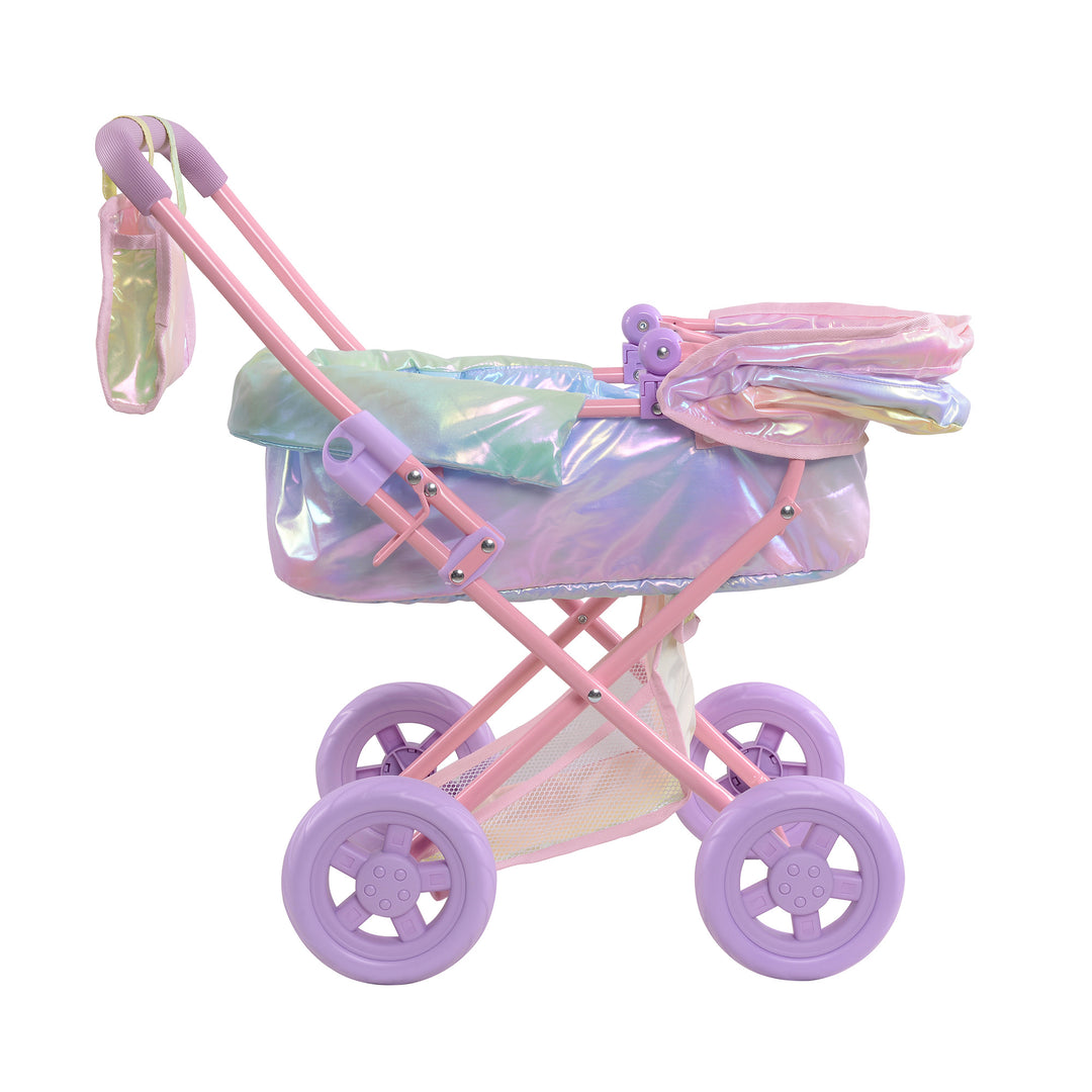 Olivia’s Little World Magical Dreamland Deluxe Baby Doll Stroller and Carrier, Iridescent