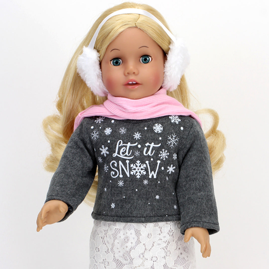 Sophia's 6 Piece 'Let it Snow' Sweater and Skirt Outfit Set for 18'' Dolls