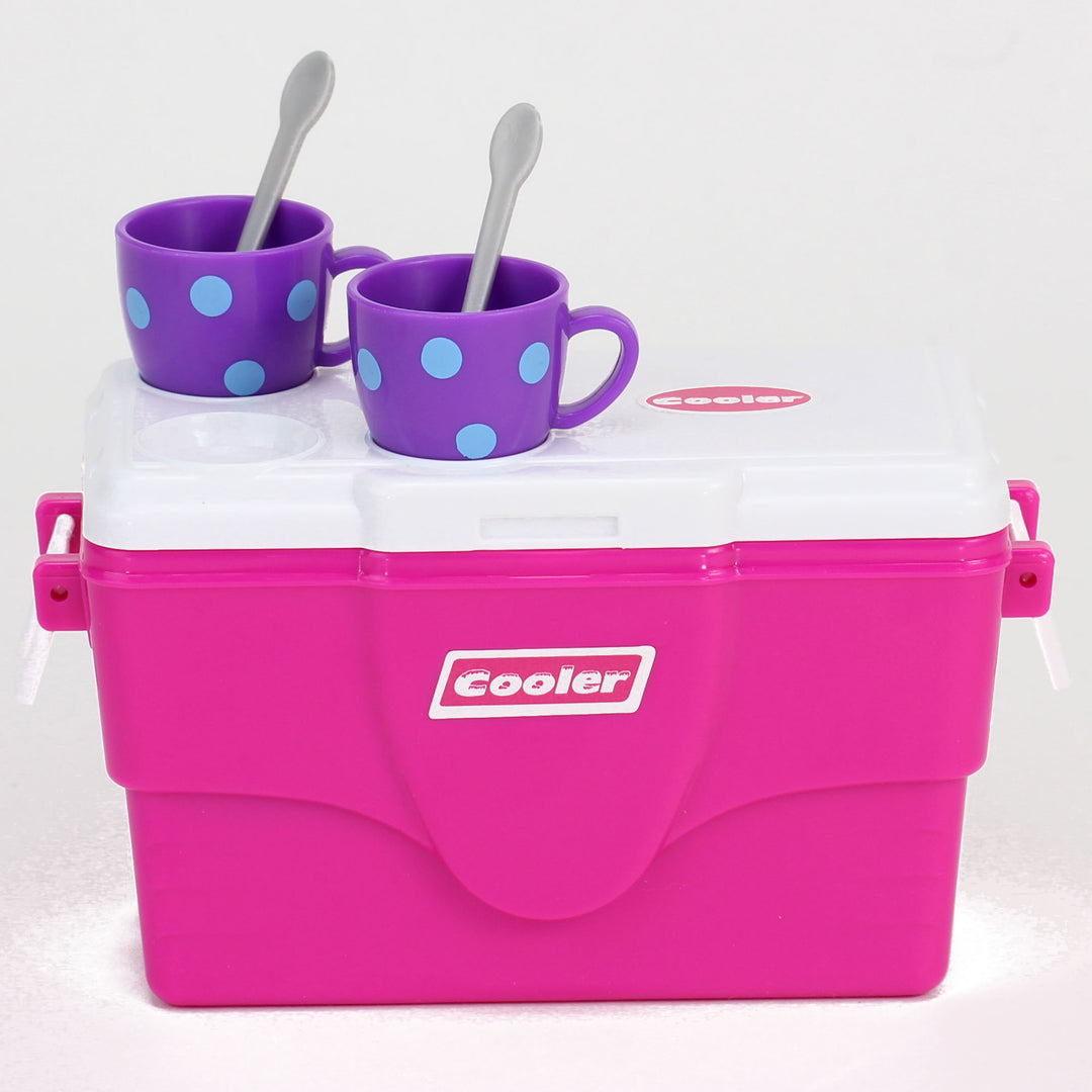 Sophia's - 18" Doll -  Cooler & Grocery Food Set - Hot Pink