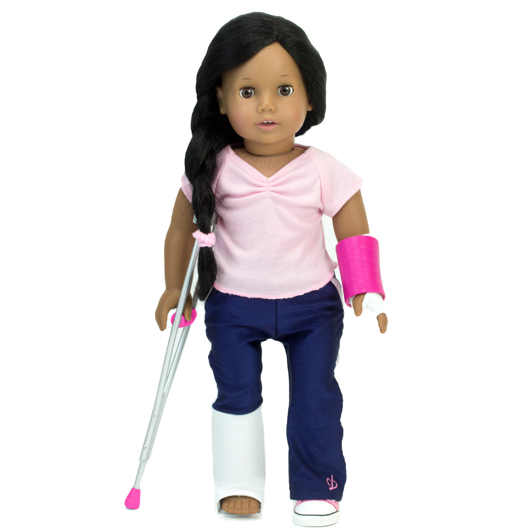 Sophia's - 18" Doll - Wheelchair & Crutch Set - Hot Pink