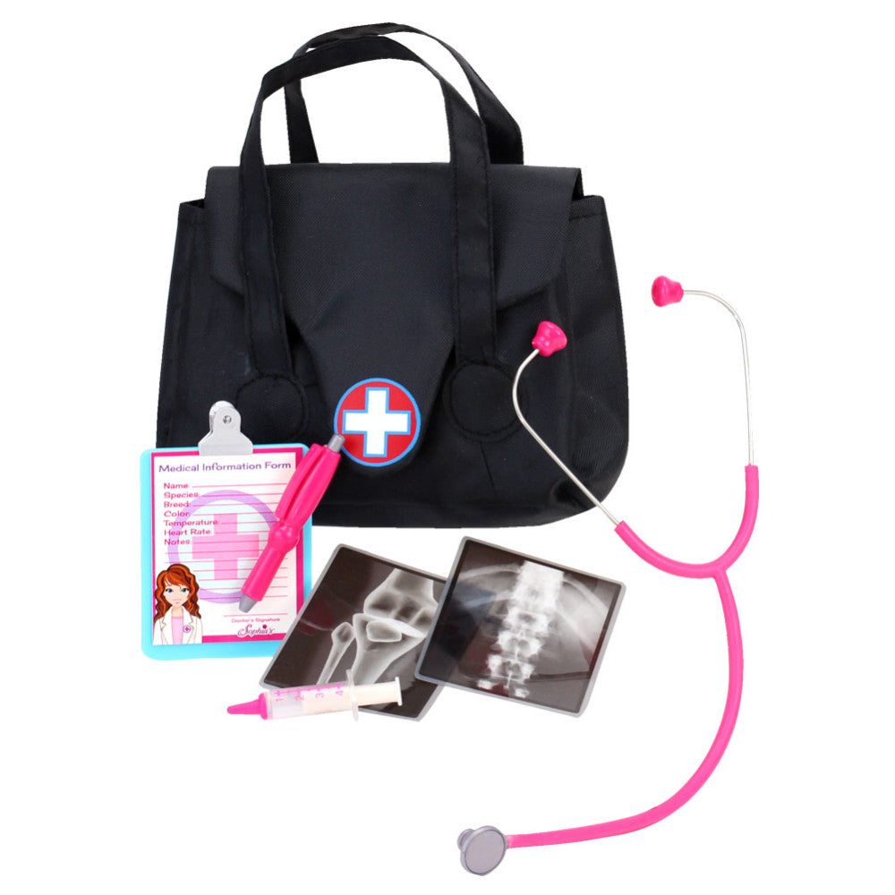 Sophia's - 18" Doll - Medical Bag & Medical Accessories Set - Black