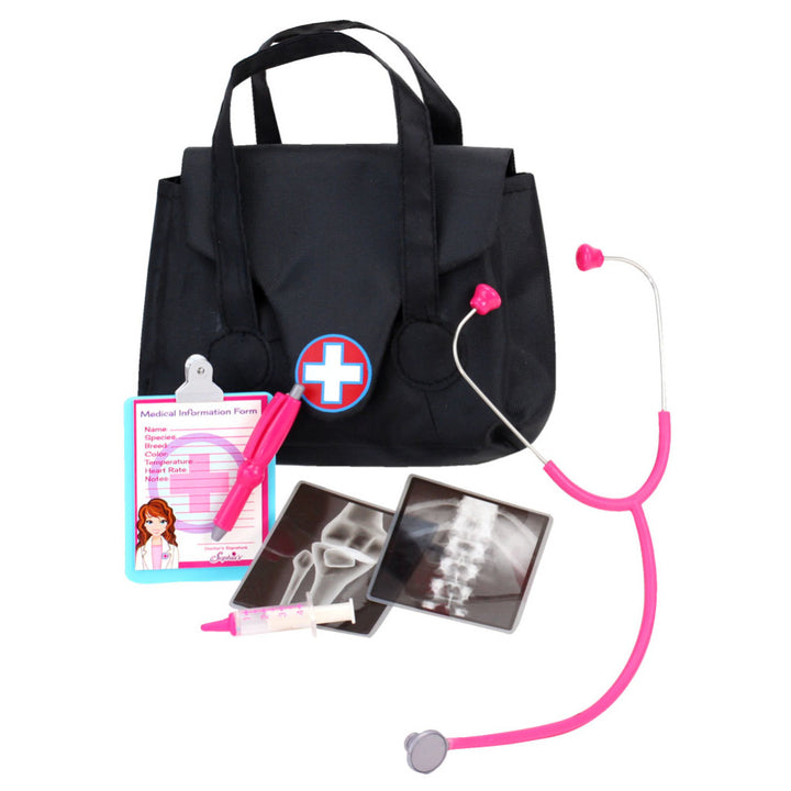 Sophia's - 18" Doll - Medical Bag & Medical Accessories Set - Black