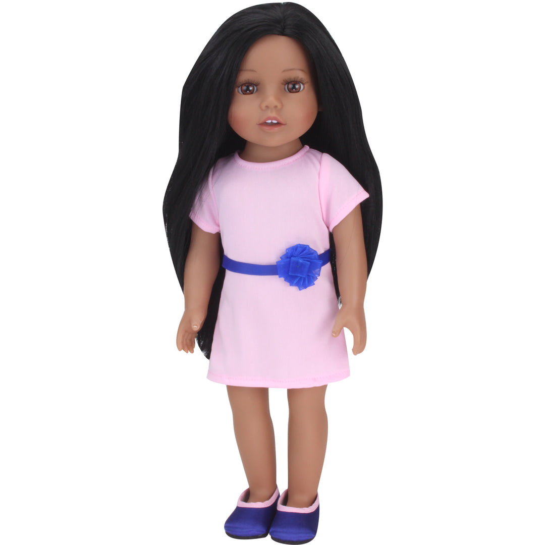 Sophia's Posable 18" All Vinyl Dark Brown Hair Doll "Brooklyn" with Brown Eyes