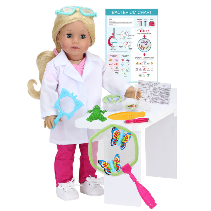 Sophia's - 18" Doll - 14 pcs Smithsonian Biologist Set - White