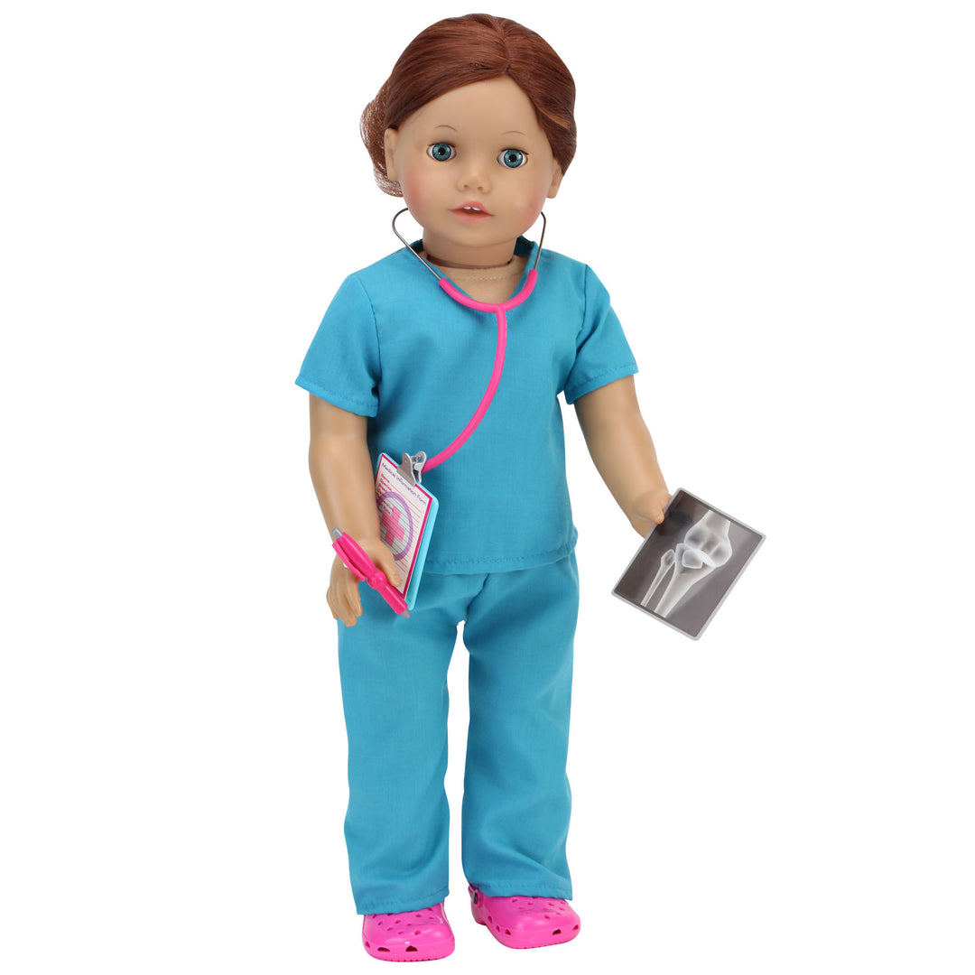 Sophia's - 18" Doll - 11 pcs Smithsonian Veterinarian Polar Bear Set- Teal