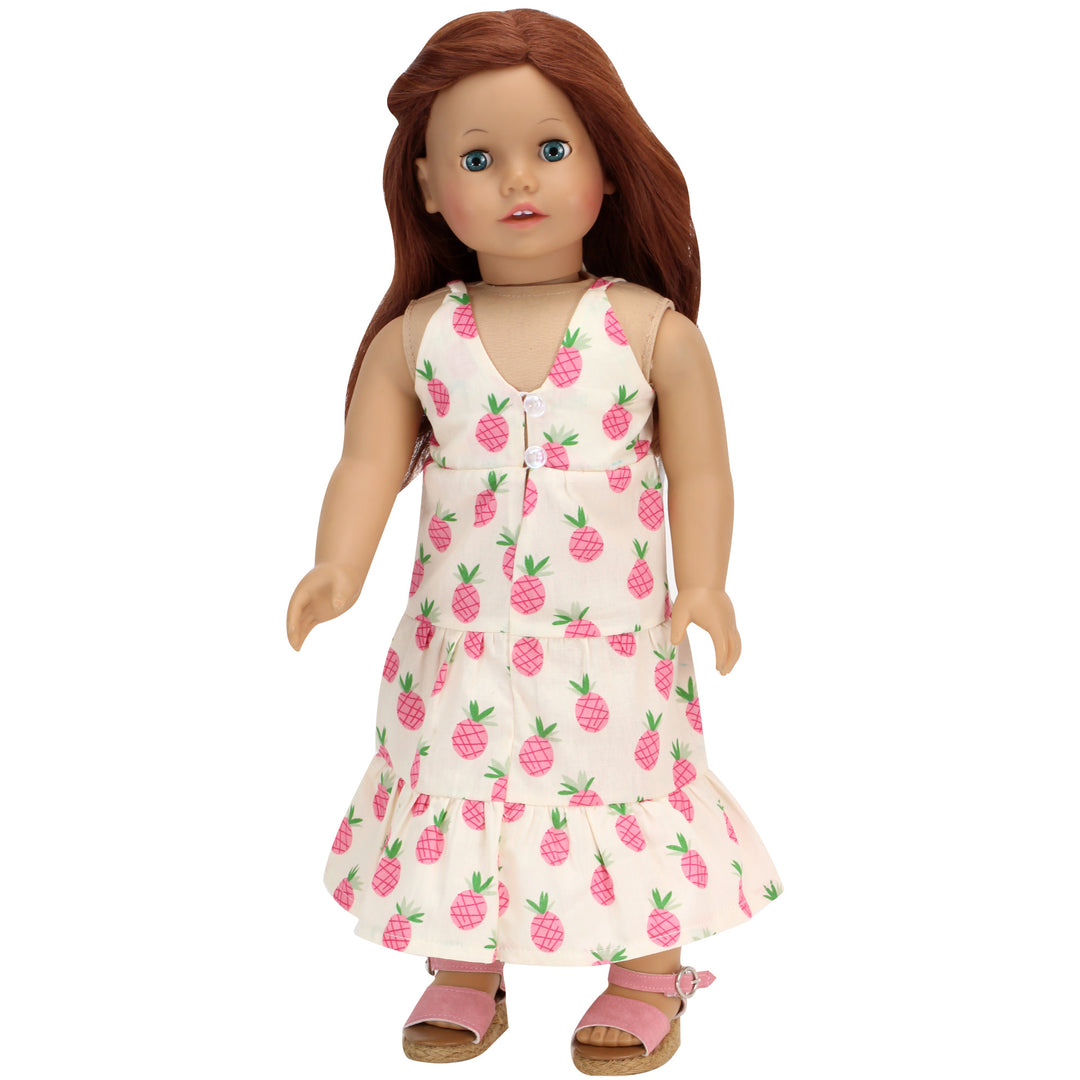 Sophia's - 18" Doll - Pineapple Print Maxi Dress - Ivory