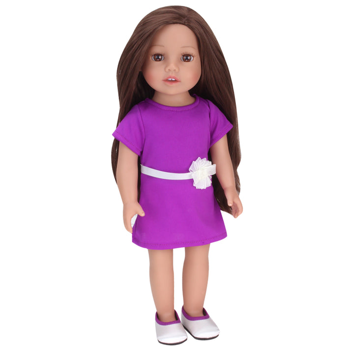 Sophia's Posable 18" All Vinyl Brunette Hair Doll "Miley" with Brown Eyes