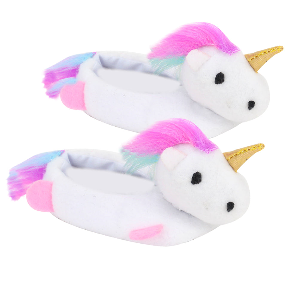 Sophia's - 18" Doll - Unicorn Slippers - White