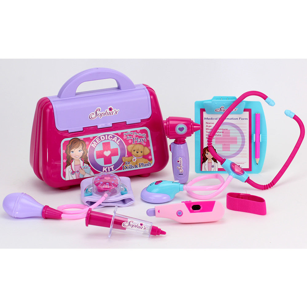 Sophia's - 18" Doll - Medical Kit for Dolls & Plush in Closed Color Box - Pink