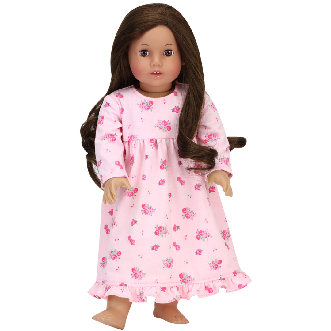 Sophia's Floral Print Nightgown for 18" Dolls, Pink