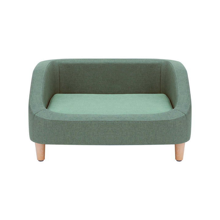 Teamson Pets Bennett Linen Sofa Dog Bed for Cats & Small or Medium Dogs, Sea Green