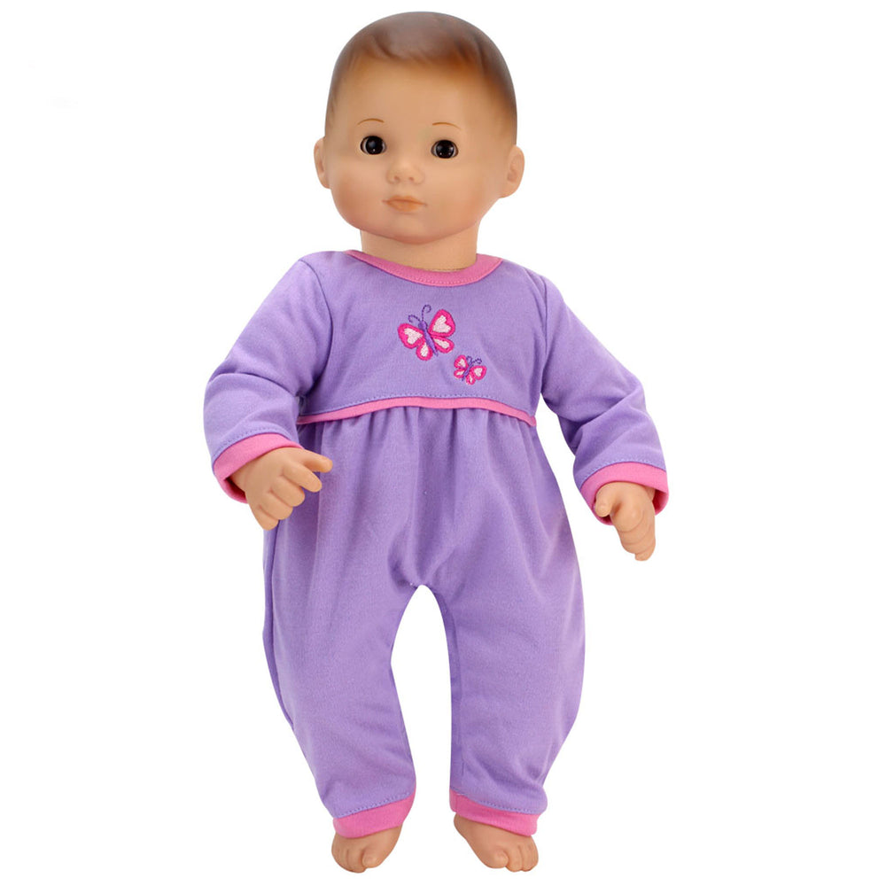 Sophia's Long Sleeve Butterfly Bodysuit for 15" Dolls, Lavender