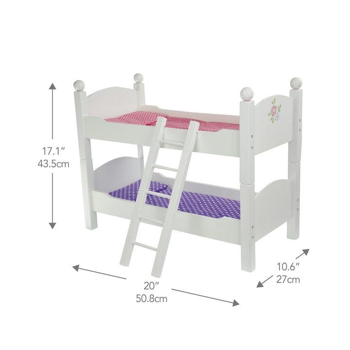 Olivia's Little World Polka Dots Princess 18" Doll Bunk Bed, Gray