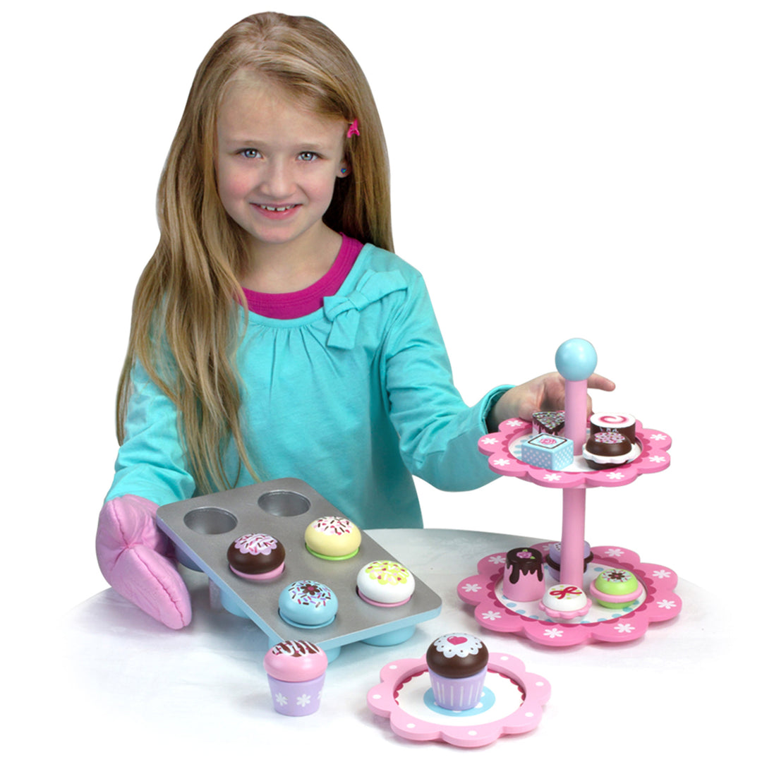 Sophia's - 9 pcs Wooden Making Cakes Set - Pink