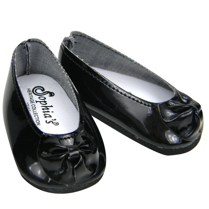 Sophia's - 18" Doll - Patent Bow Shoe - Black