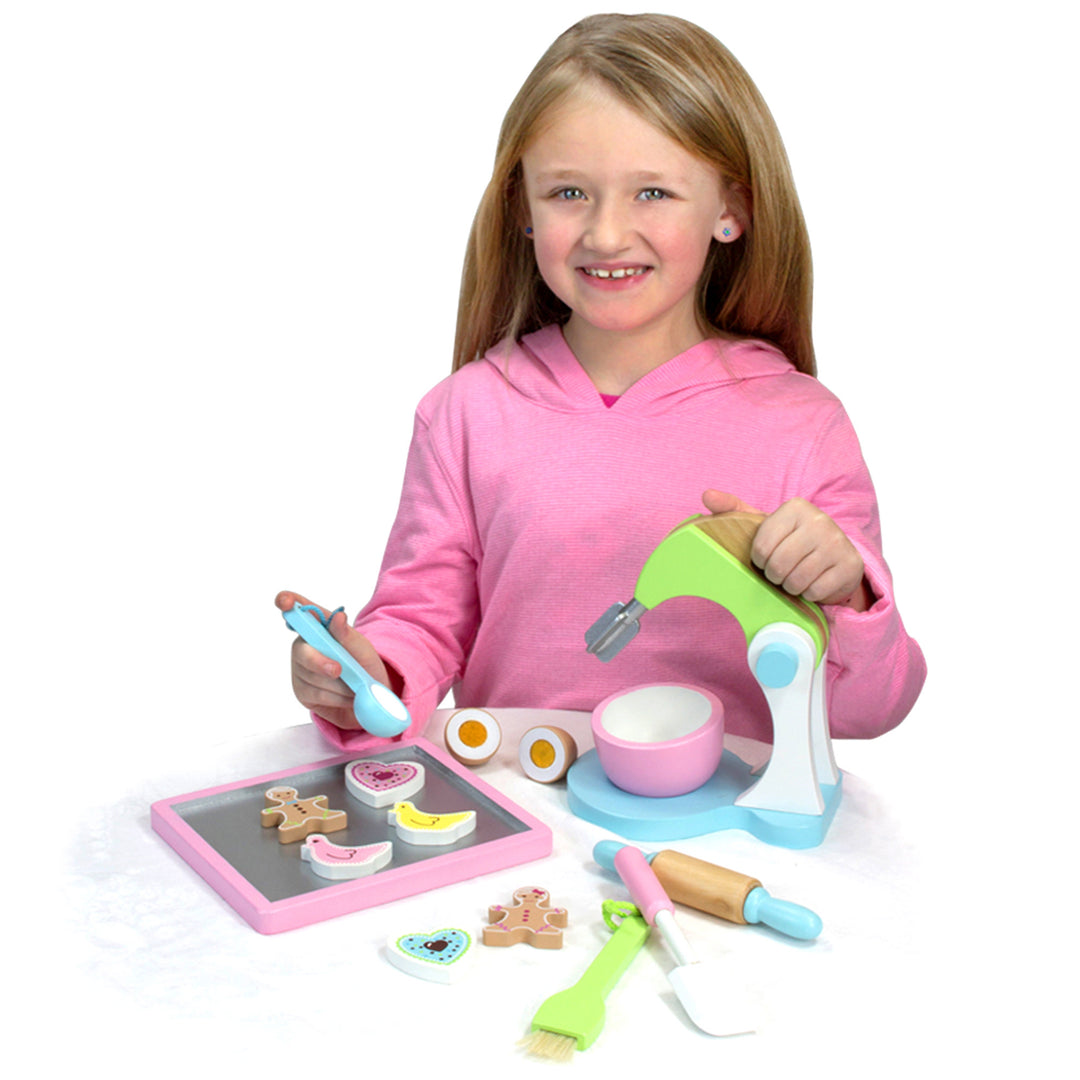 Sophia's - 17 pcs Wooden Cookie Baking Set - Silver