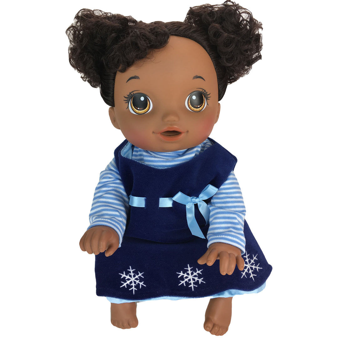 Sophia's Velour Snowflake Dress & Stripe Shirt for 15" Dolls, Navy