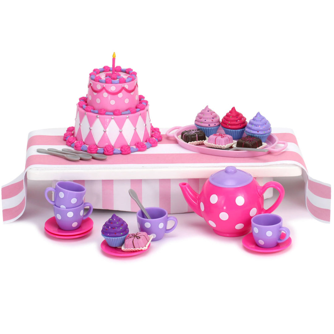 Sophia's - 18" Doll - Dessert & Display and Tea Party Combo Gift Set - Pink