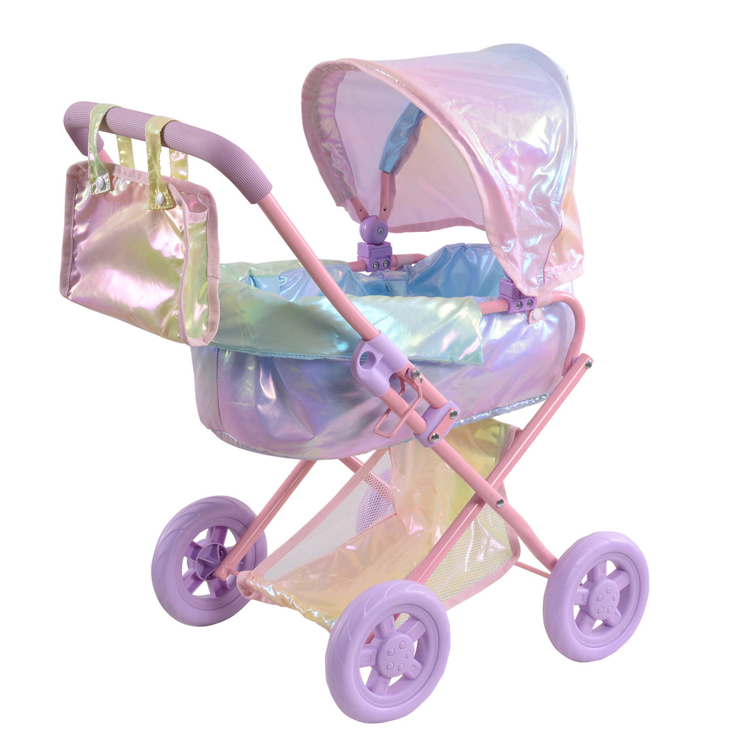 Olivia’s Little World Magical Dreamland Deluxe Baby Doll Stroller and Carrier, Iridescent