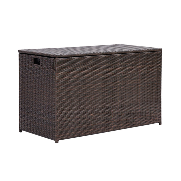 Teamson Home Brown PE Rattan 154-Gallon Outdoor Deck Box