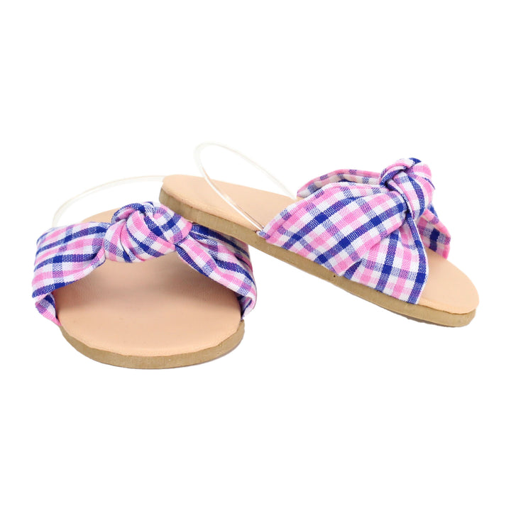 Sophia's - 18" Doll - Plaid Knotted Sandal - Pink