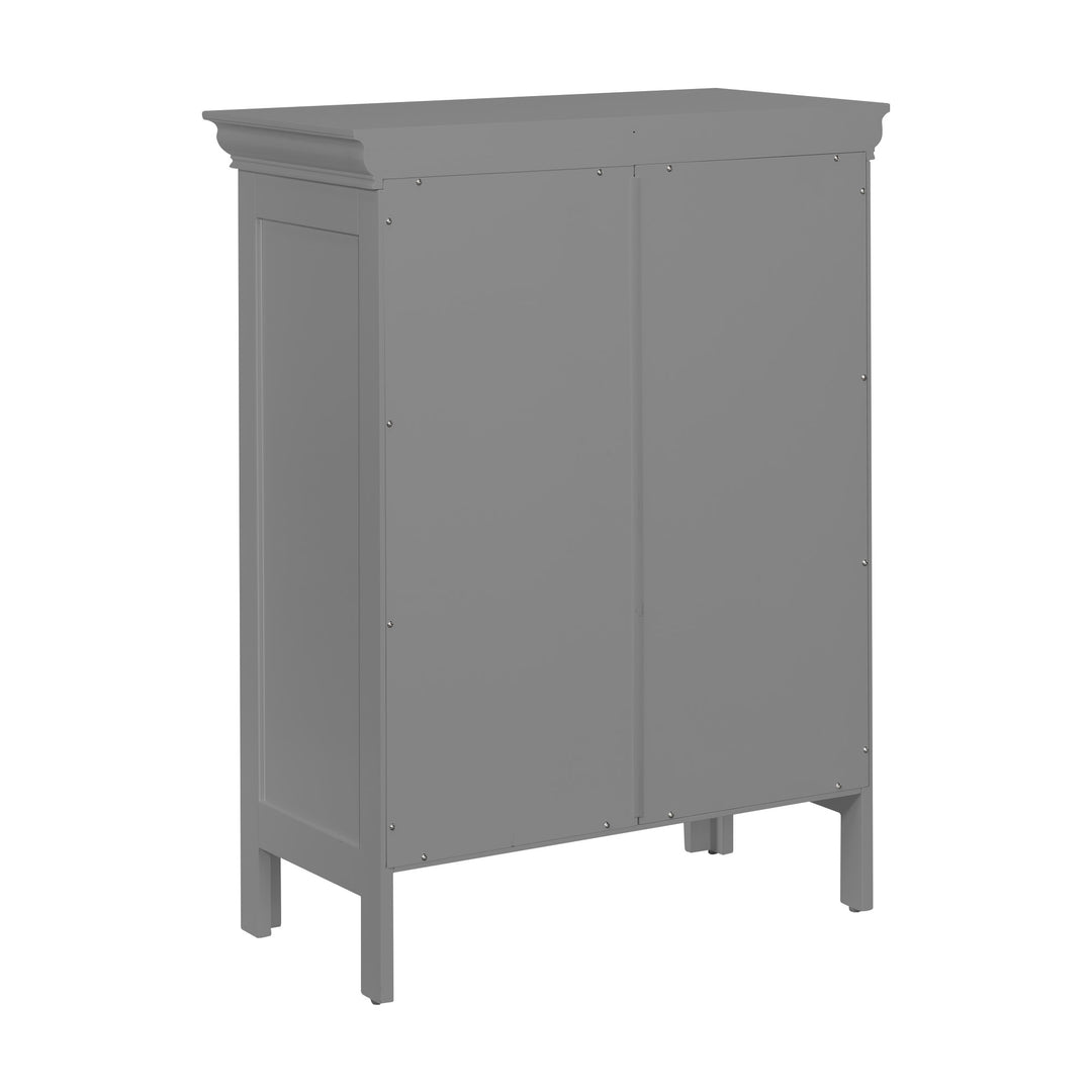 Teamson Home Stratford Contemporary Wooden Floor Storage Cabinet with Two Doors, Gray