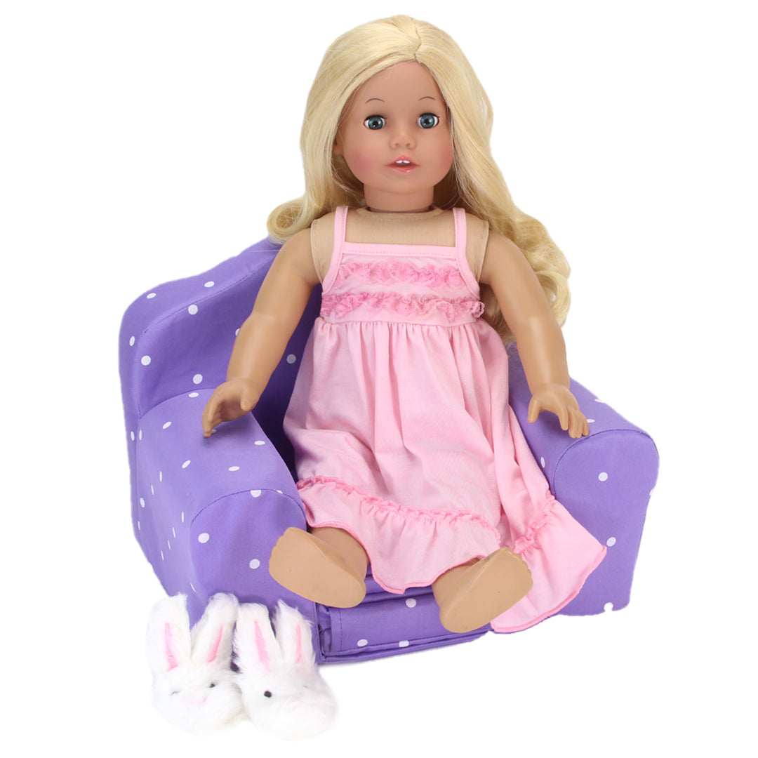 Sophia's - 18" Doll - Polka Dot Pull Out Chair Single Bed - Purple