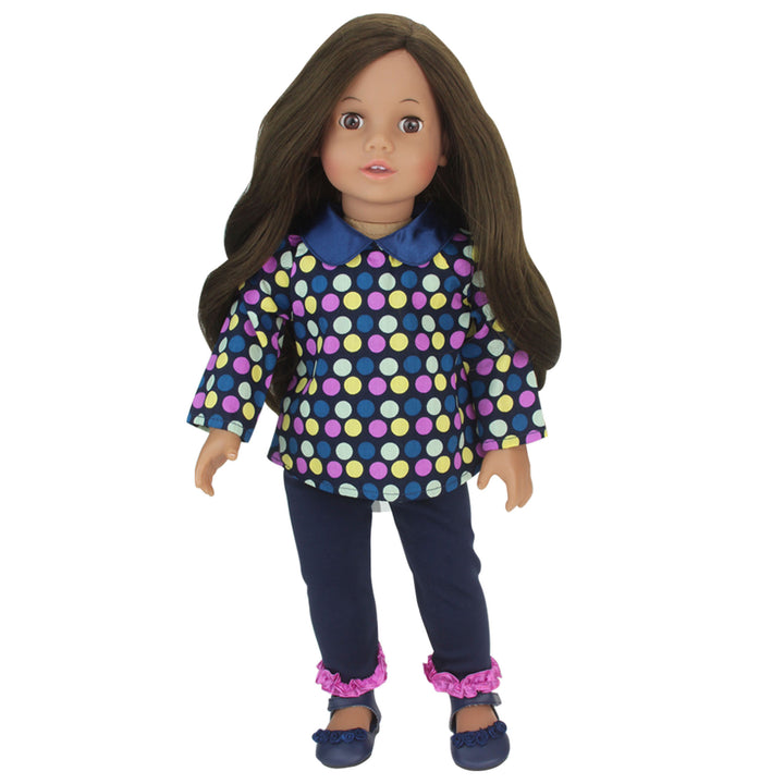 Sophia's Posable 18'' Soft Bodied Vinyl Doll "Catherine" with Brunette Hair and Brown Eyes, Light Skin Tone