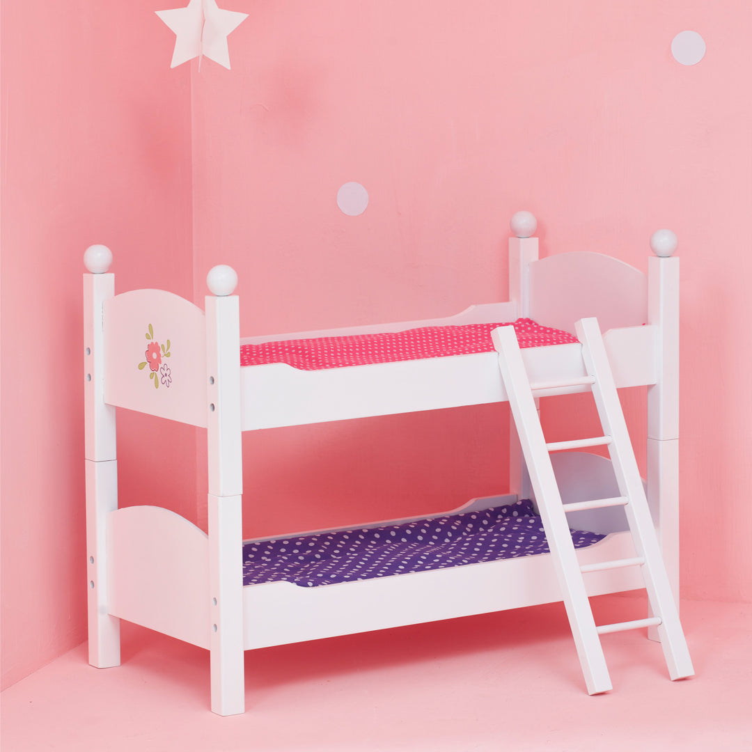 Olivia's Little World Polka Dots Princess 18" Doll Bunk Bed, Gray