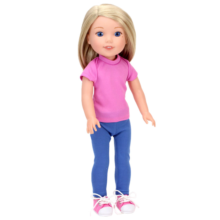 Sophia's Dressy Black Flats and Pink Sneakers for 14.5" Dolls