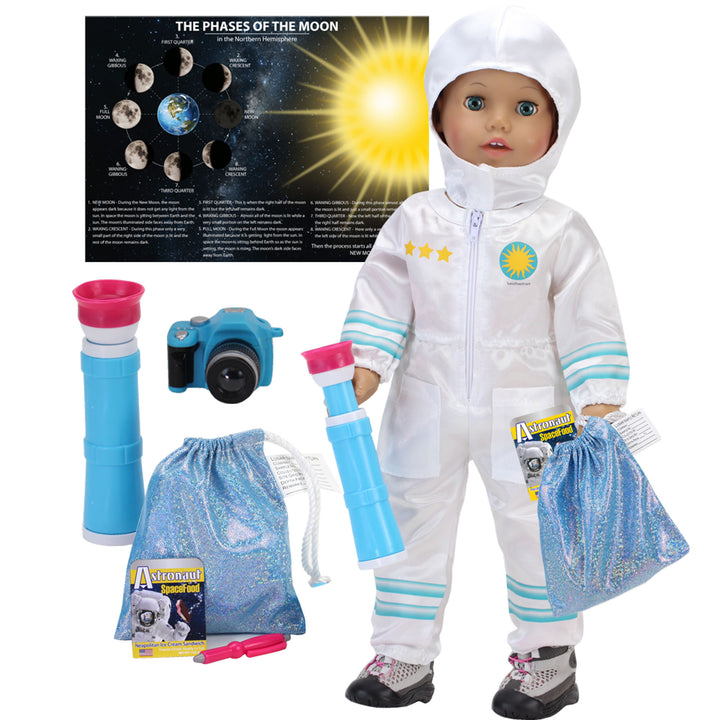 Sophia's - 18" Doll - 8 pcs Smithsonian Astronaut Set - White