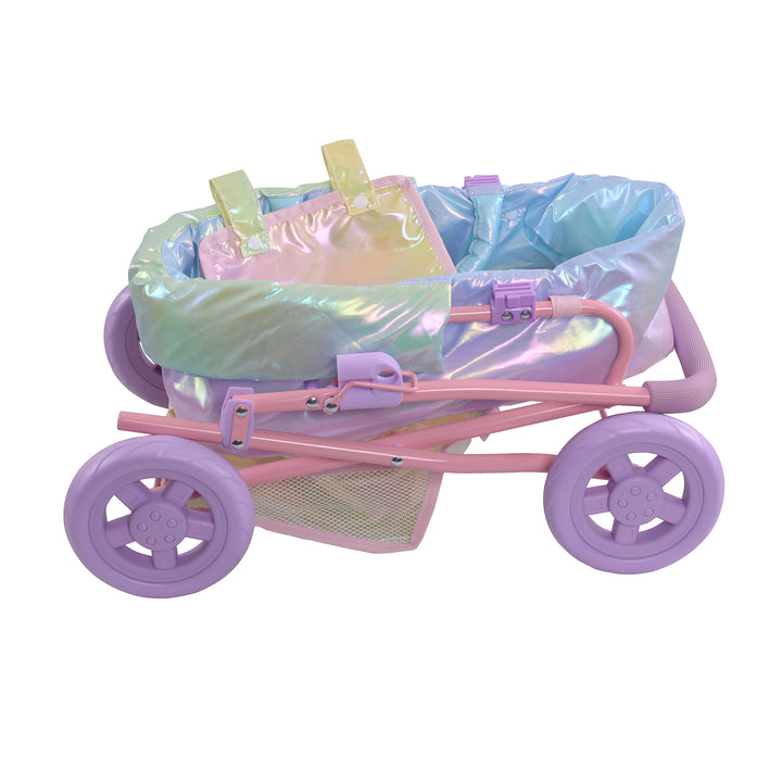 Olivia’s Little World Magical Dreamland Deluxe Baby Doll Stroller and Carrier, Iridescent