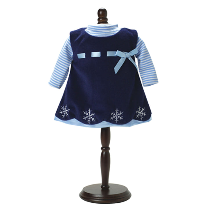 Sophia's Velour Snowflake Dress & Stripe Shirt for 15" Dolls, Navy