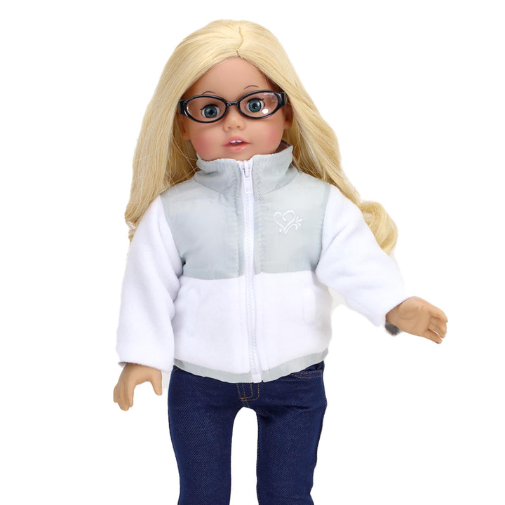 Sophia's Nylon/Fleece Jacket and Boots for 18" Dolls, White/Gray